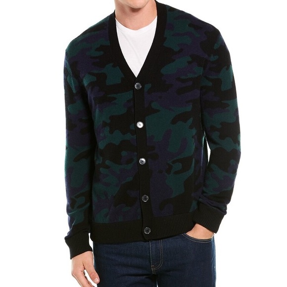 Greyson Other - Greyson Camo Wool & Cashmere Cardigan/Navy & Green